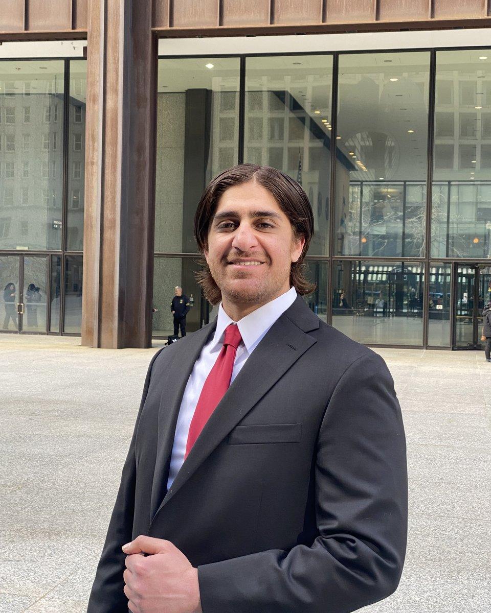 Humza Ansari outside the Daley Center in Chicago